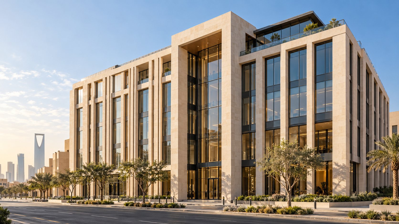 واجهة معمارية لمبنى تجاري حديث